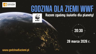 Plakat promujący akcje "Godzina dla Ziemi WWF 2026"